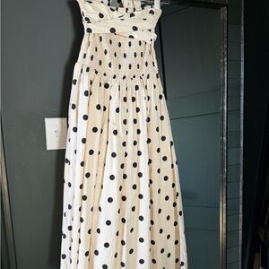 En Saison Cream and Black Polka Dot Dress